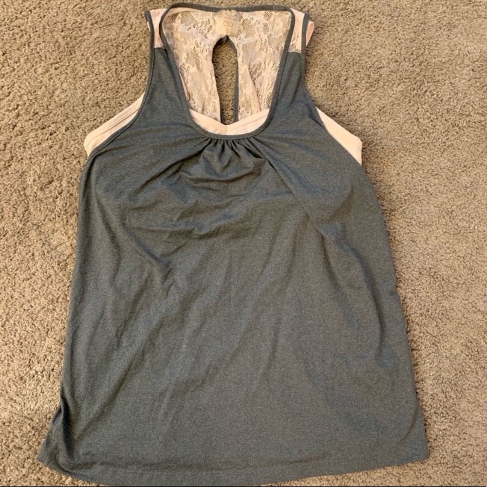 CALIA pretty workout top with bra and lace back